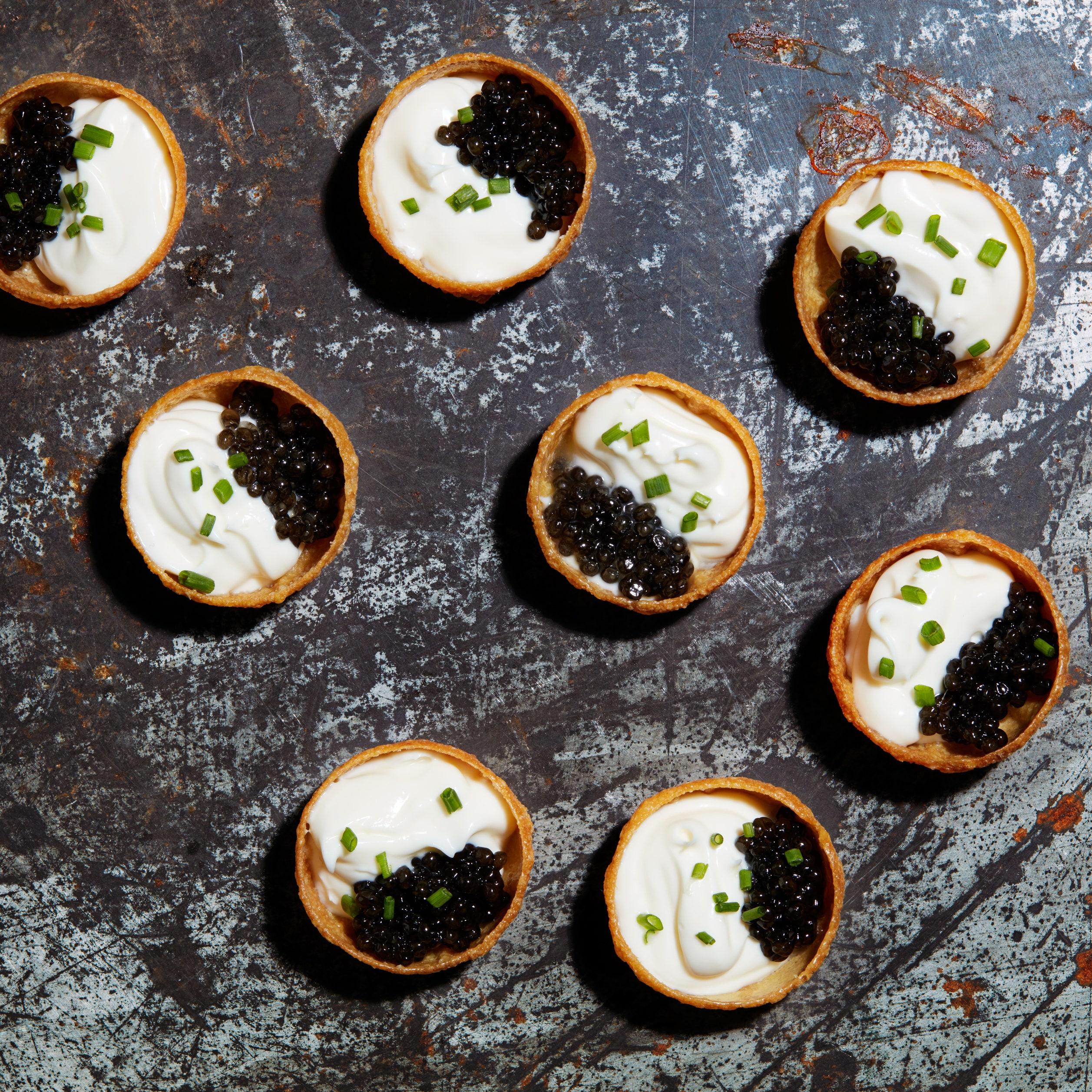 Caviar and Crème Fraîche Tartlets Recipe | Epicurious