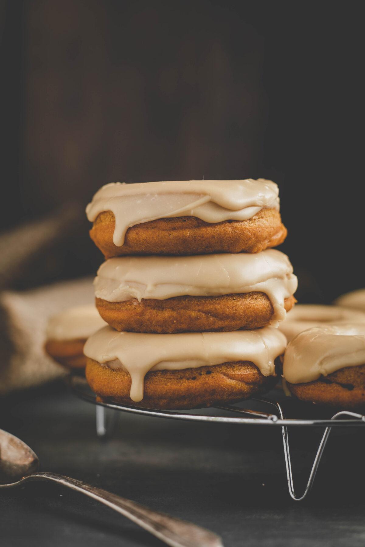 Baked Maple Glazed Pumpkin Donuts - Cashmere & Cocktails