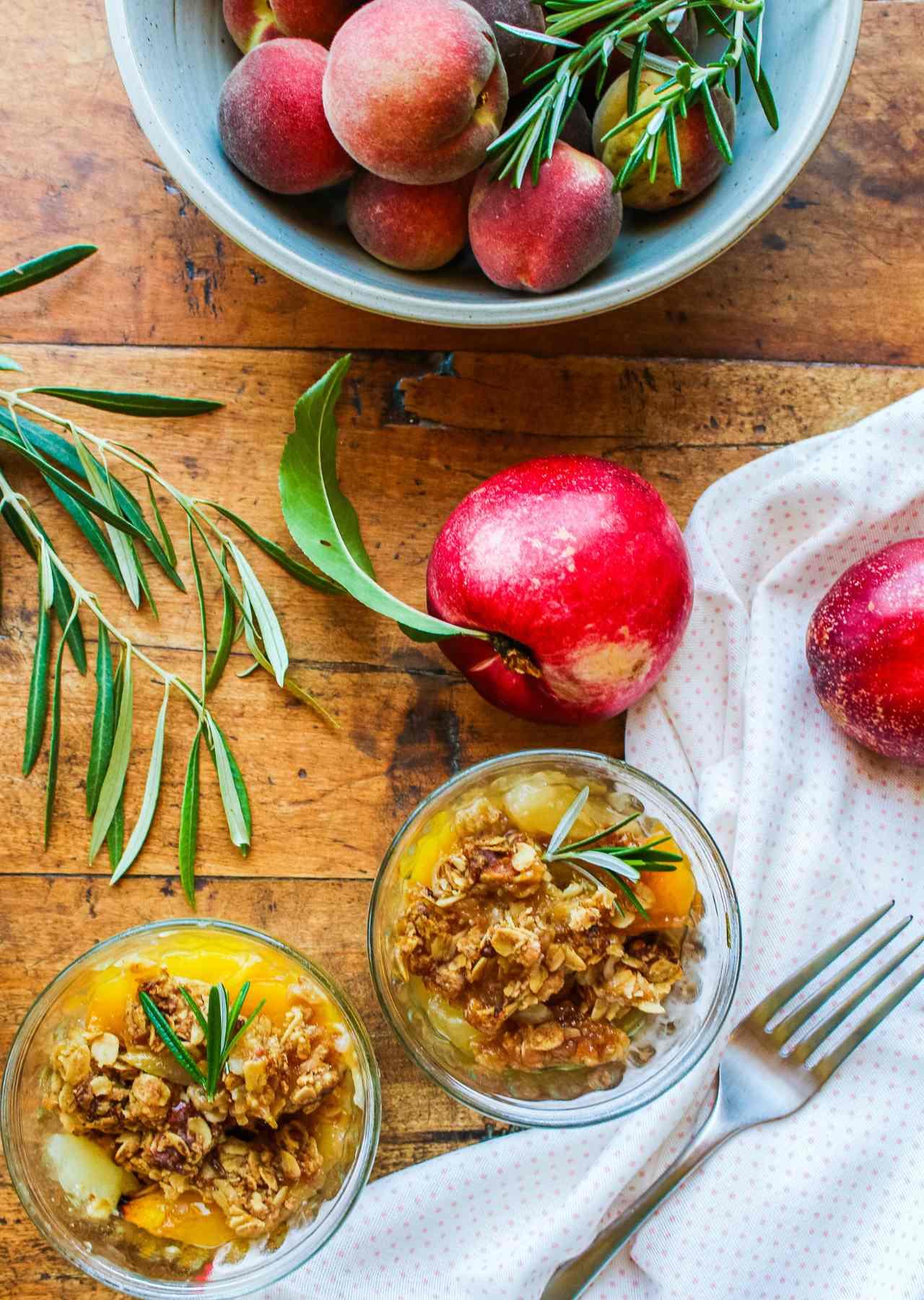 Peach Crisp with Rosemary and Olive Oil - Sharon Palmer, The Plant ...