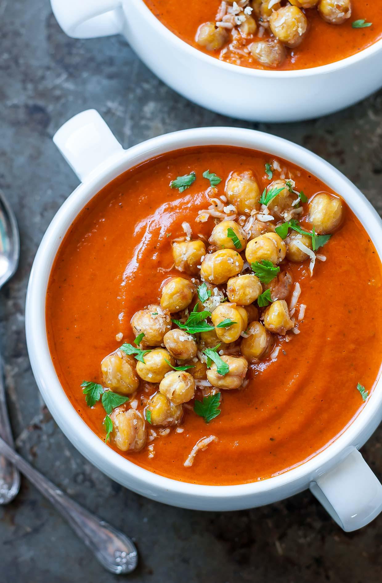 Instant Pot Creamy Tomato Soup with Crispy Parmesan Chickpeas ...