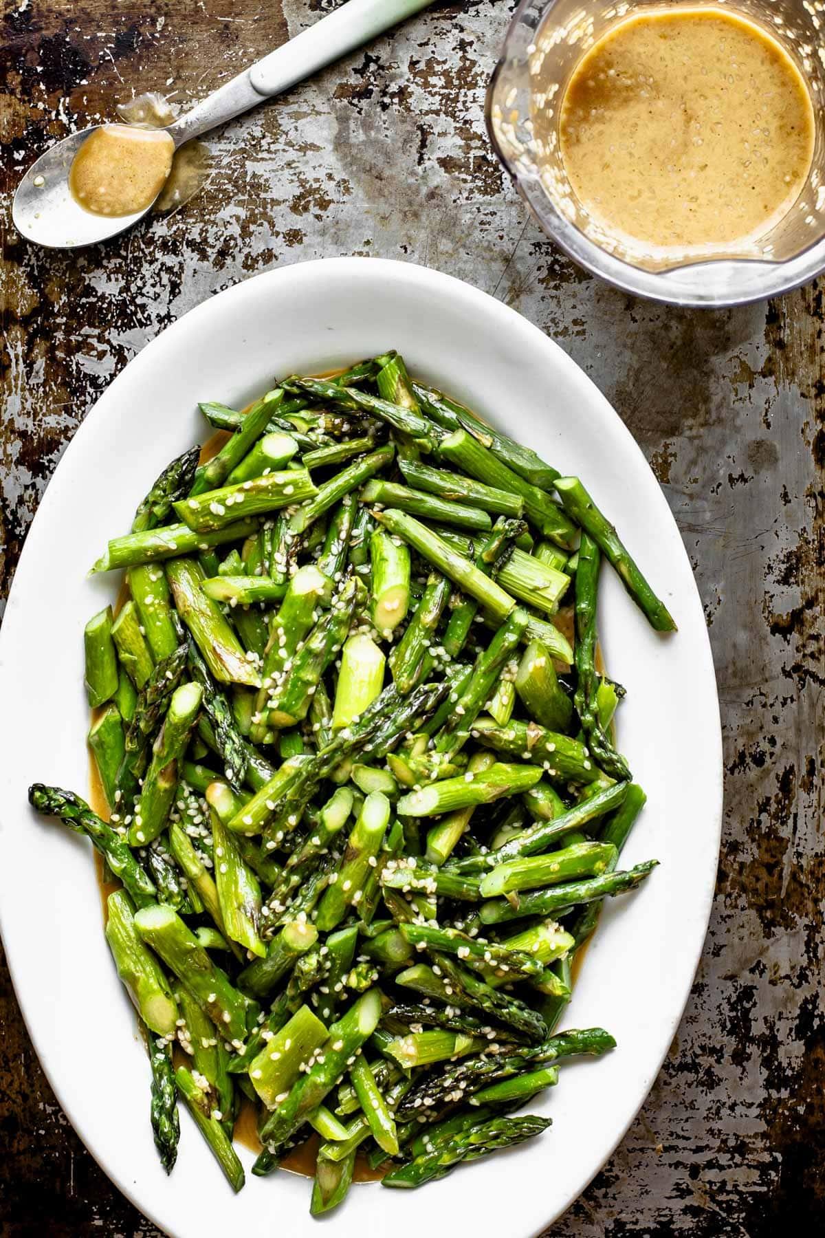 Roasted Asparagus with Sesame Salad Dressing - Healthy Seasonal ...