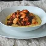 Tomato Braised Butter Beans with Kale & Mushrooms