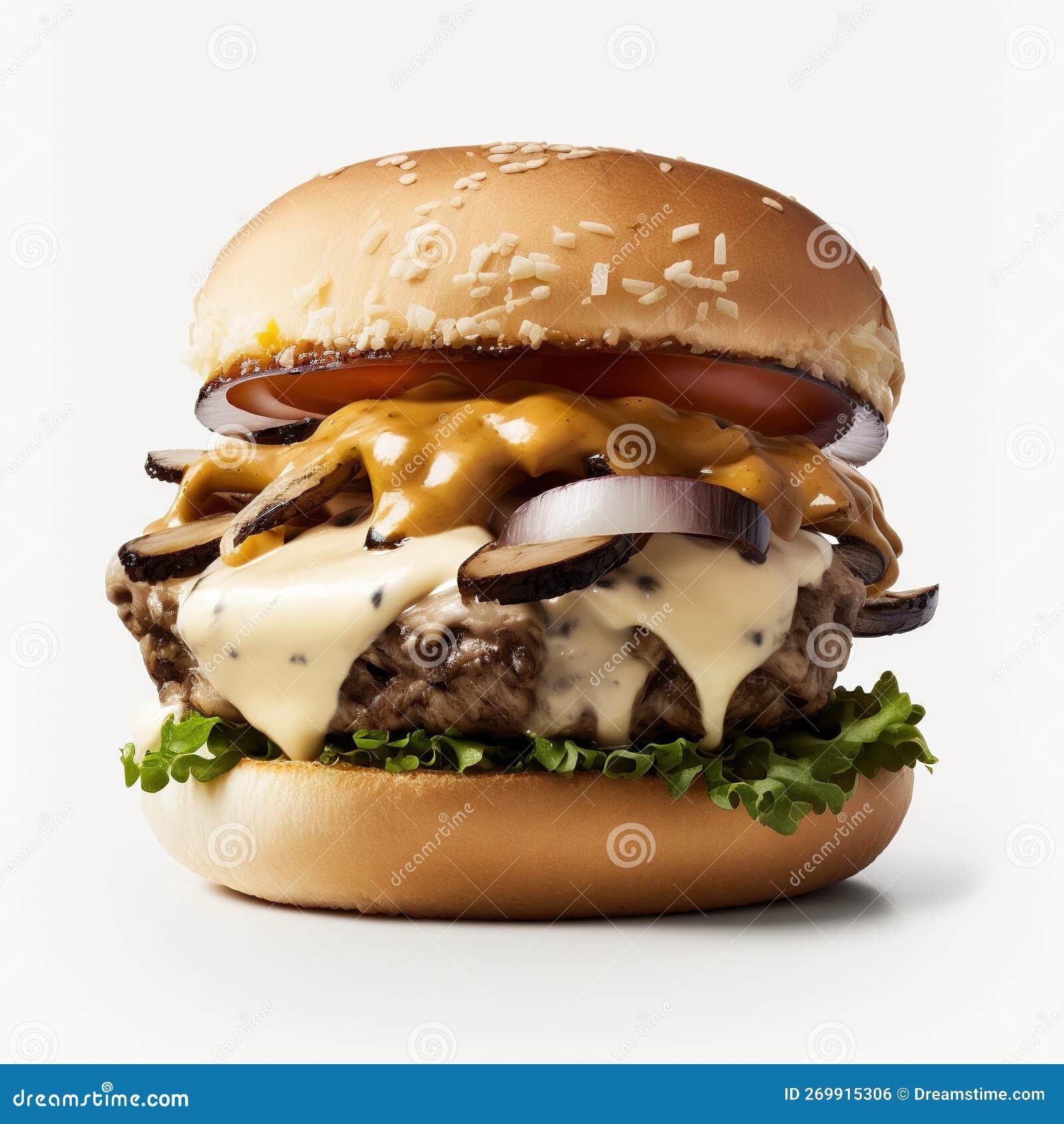 Veggie Burger, Hamburger Food Product Mockup Isolated on White ...