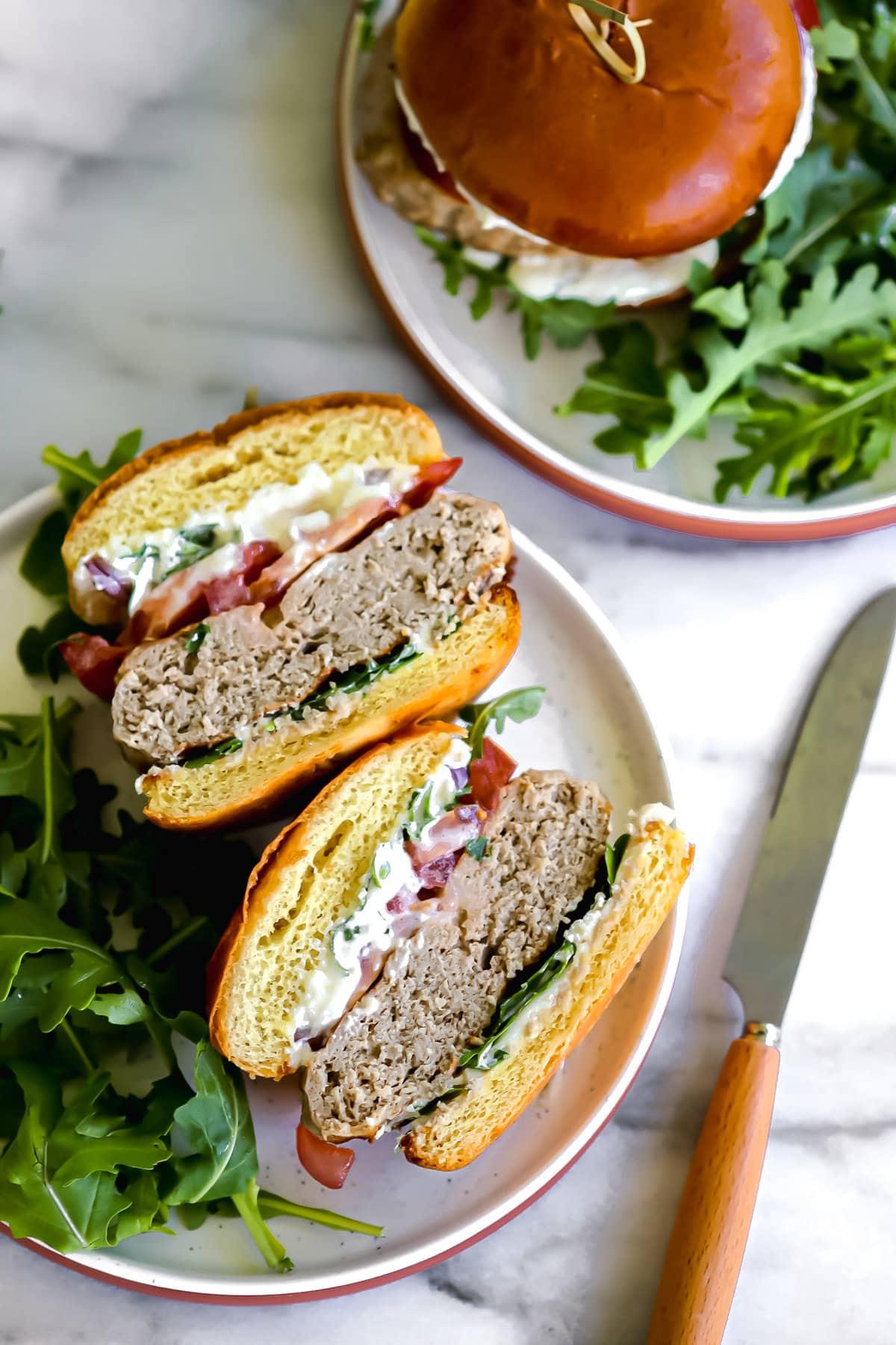 Whipped Feta Turkey Burgers - Casa de Crews