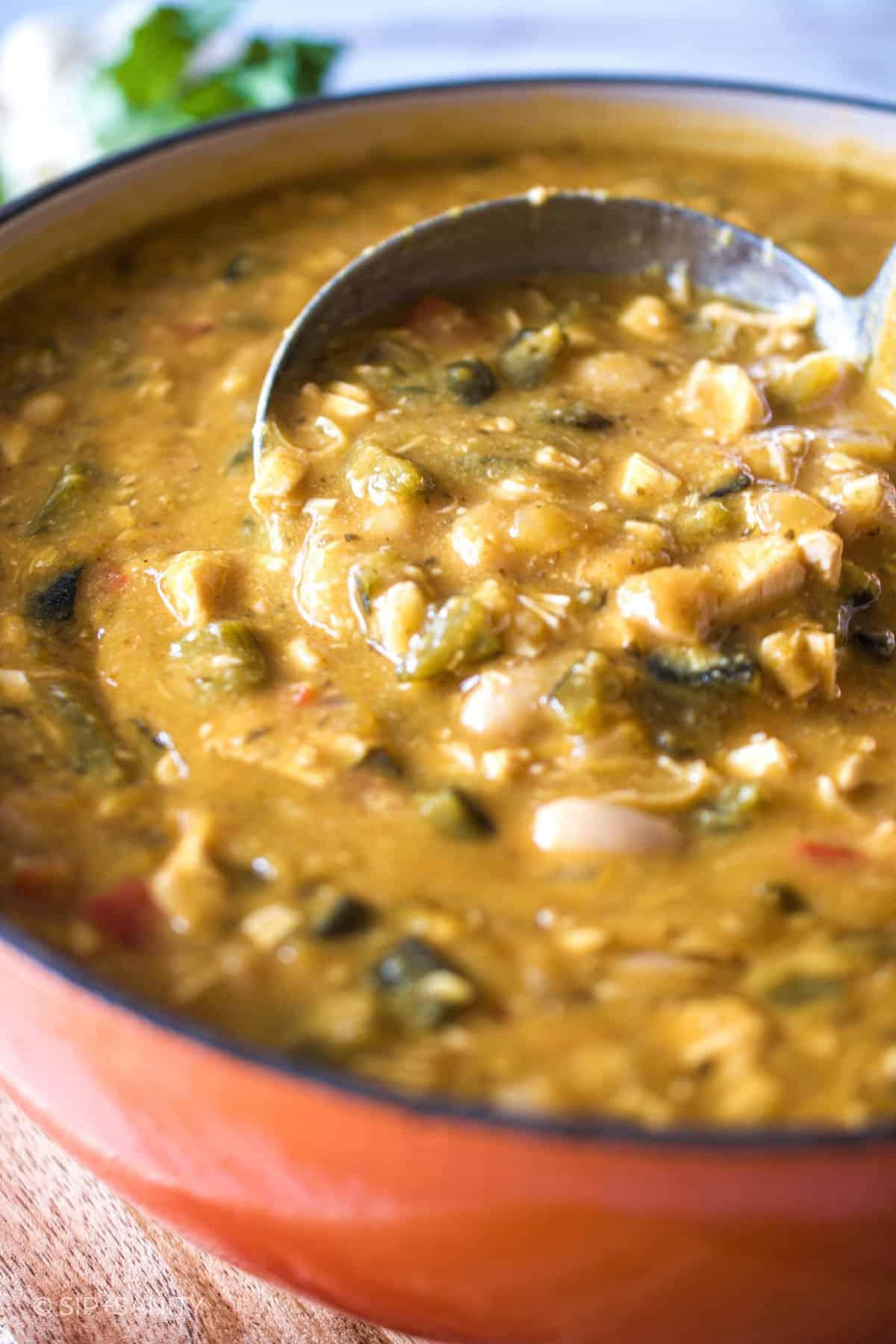 Spicy White Bean Turkey Pumpkin Chili • Sip + Sanity