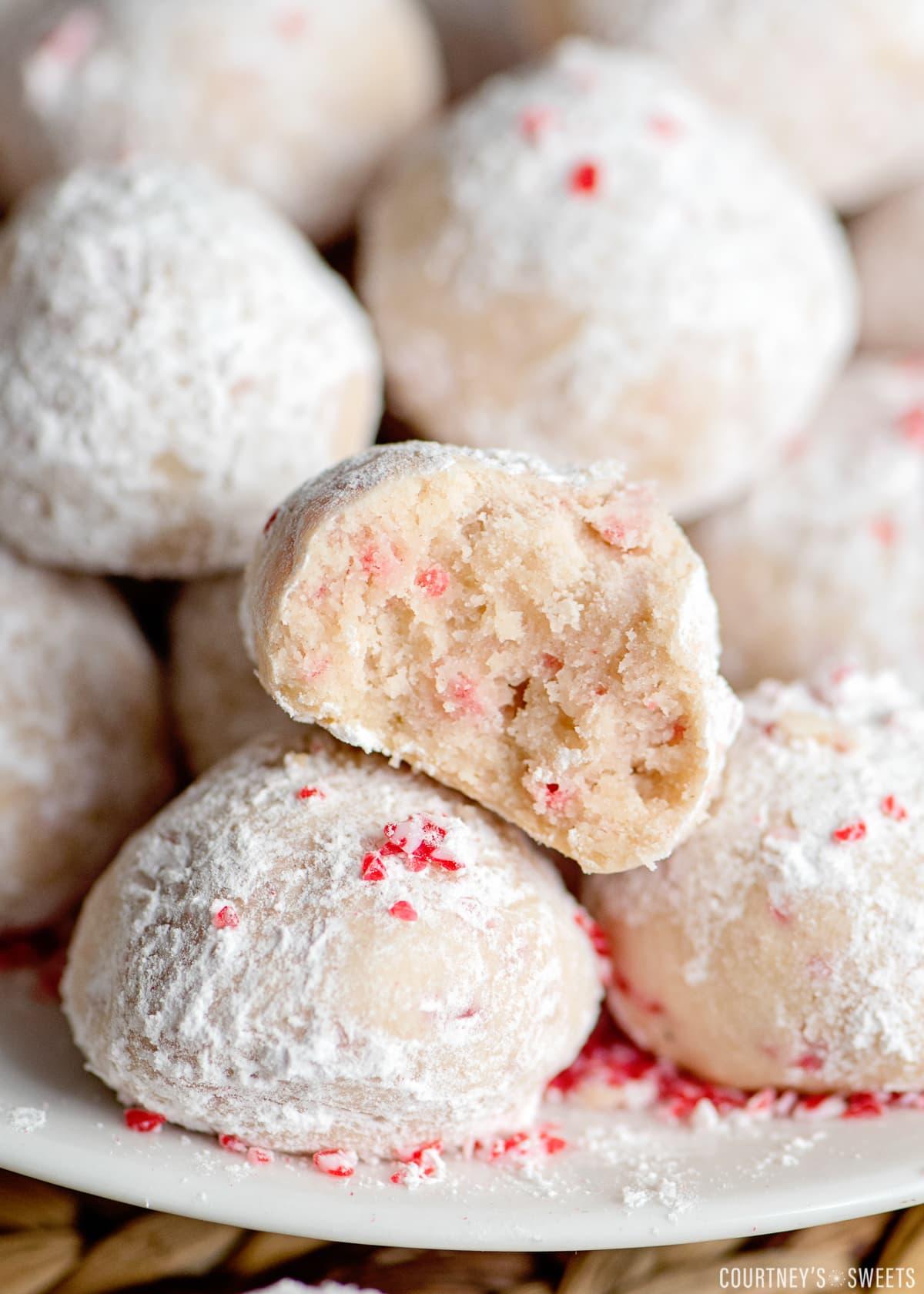 Peppermint Snowball Cookies - Courtney's Sweets