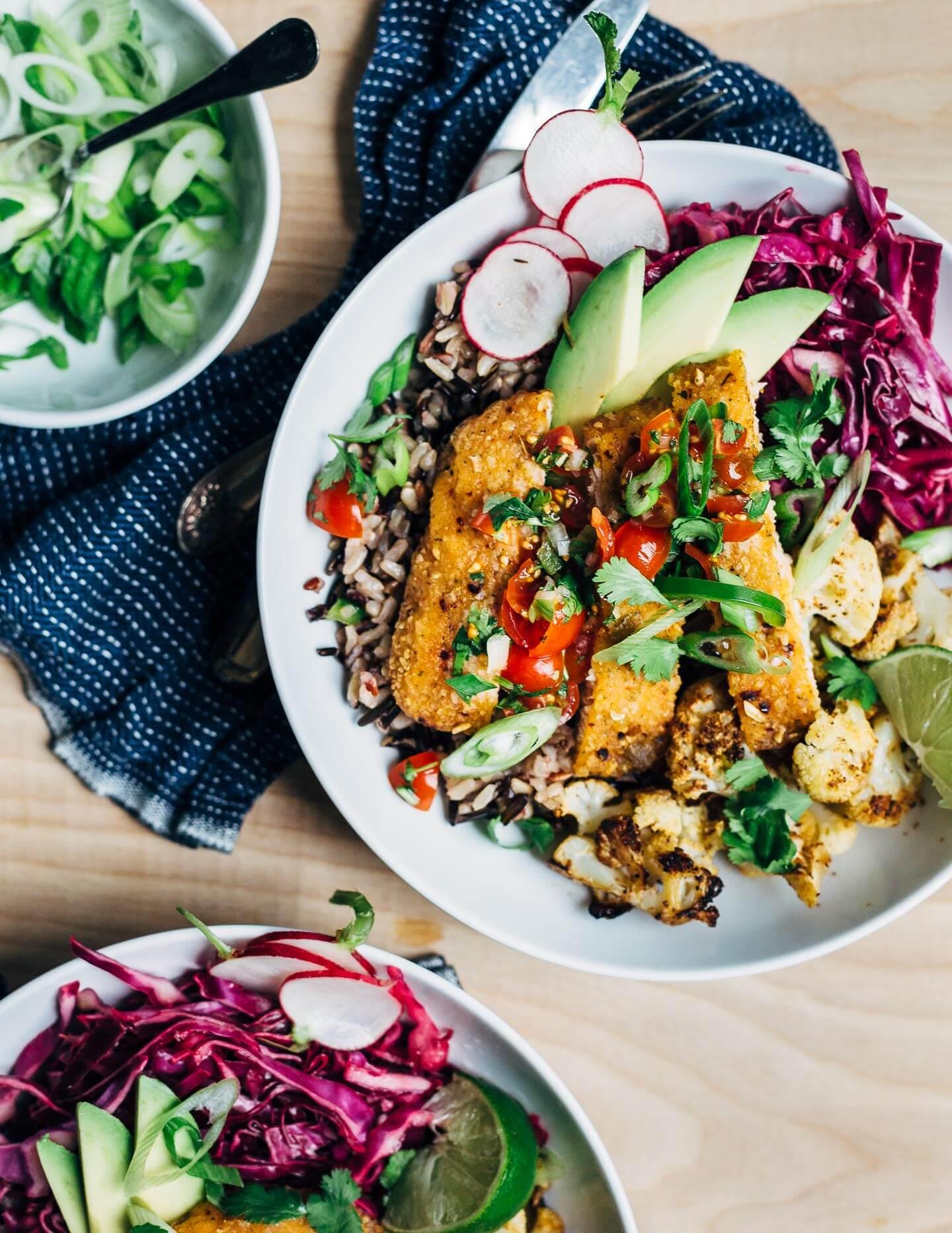 Honey-Chipotle Salmon Taco Bowls - Brooklyn Supper