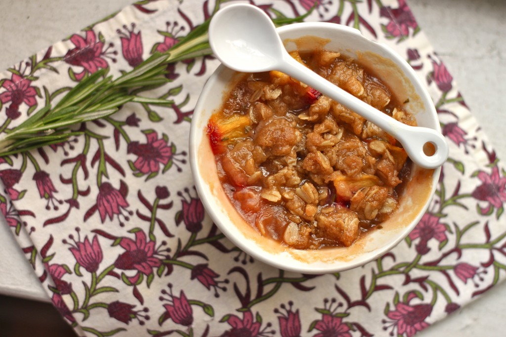 Peach Rosemary Crisp