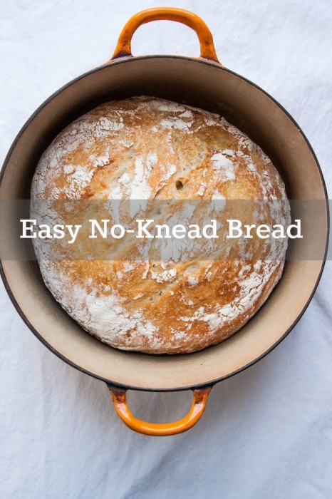 No Knead Bread is crispy on the outside, soft and pillowy on the inside, and extremely easy to make! | TheCornerKitchenBlog.com #recipe #bread