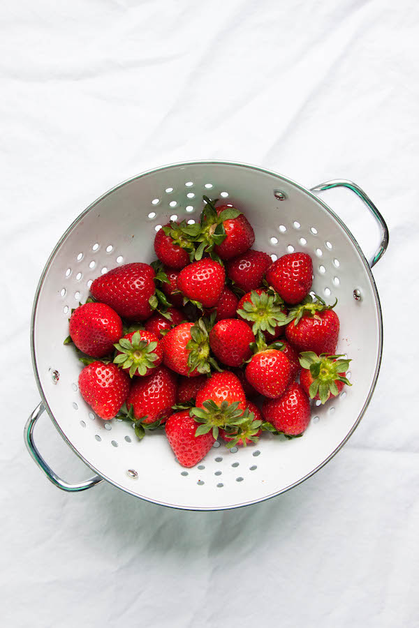 Strawberry-Rhubarb Endive Salad with Mint and Pine Nuts